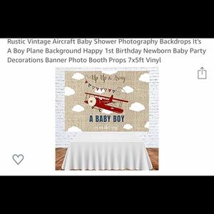 Airplane baby shower backdrop